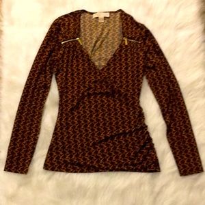 Michael Kors small chain wrap top MK S SM gold zippers